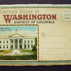 Dossier souvenir de Washington District of Columbia Cartes postales dépliantes