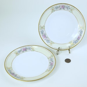 Plato de postre de porcelana Hutschenreuther Selb Bavaria de 15 cm con diseño favorito - Lote de 2 - Principios del siglo XX - En perfecto estado