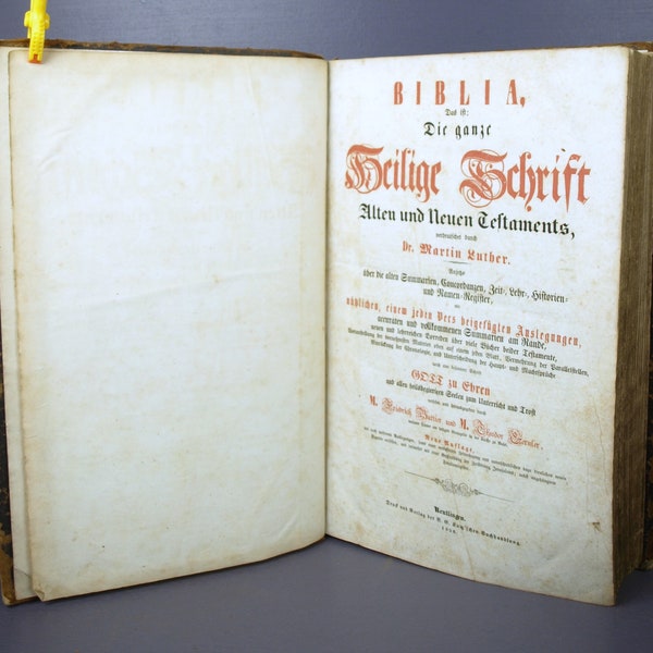 Biblia, Das ist: Die ganze Heilige Schrift Alten und Neuen Testaments - (Holy Bible in German, Old & New Test) - Published, 1856 - Fair