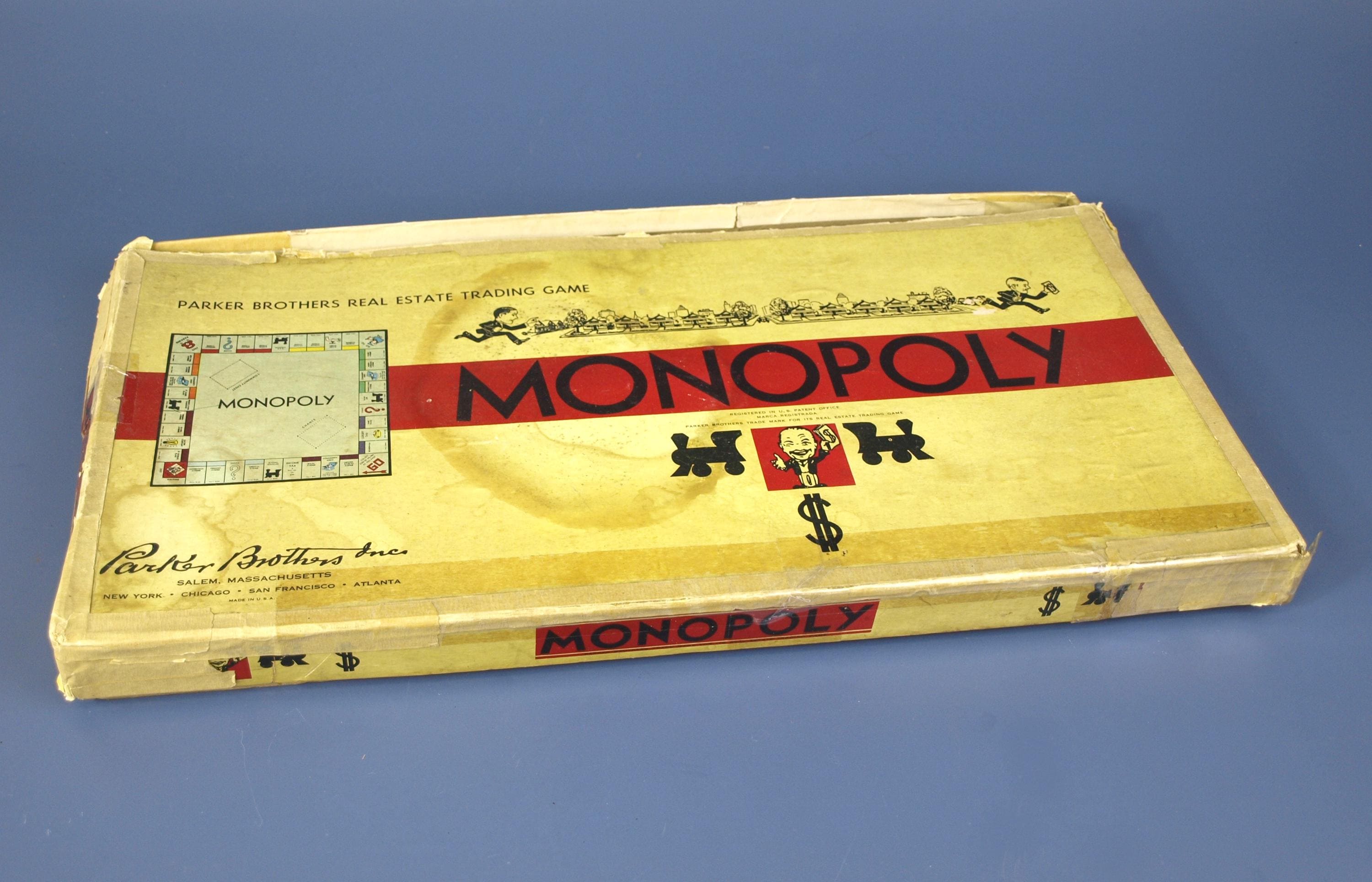 パーカーブラザーズ製 1954年製 モノポリーボードゲーム（コンプリート
