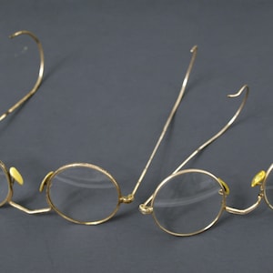 Vintage Set of 2, 1/10 12K Gold Filled Eyeglasses w/ Full Rims & Celluloid Nose Pads - Circa 1930&#39;s - One Pair missing a Temple  - Need Work