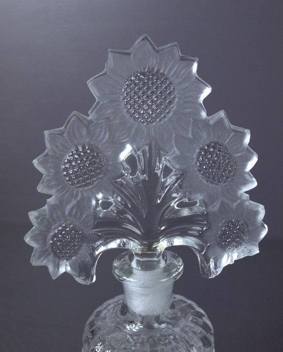 Vintage Irice Glass Gorgeous Sunflower Perfume Bo… - image 6