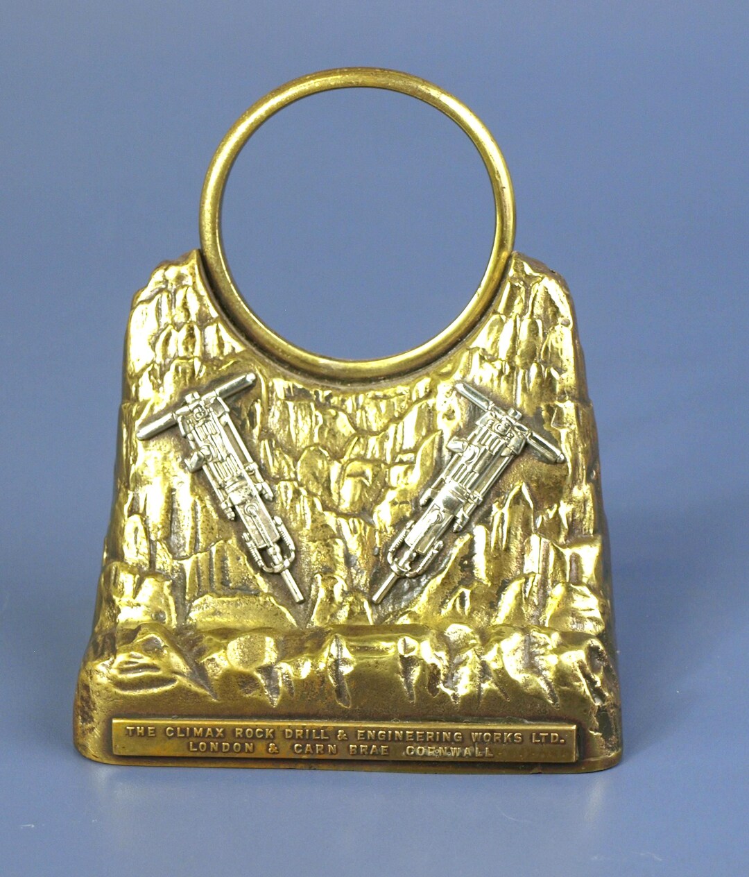 Vintage Brass Business Card Holder and Paperweight 