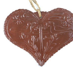Vintage Handmade Pennsylvania Dutch Clay Heart Home Decor, Circa 1988 - Signed by the Artist- 30th Anniversary Cloister Associates, VG
