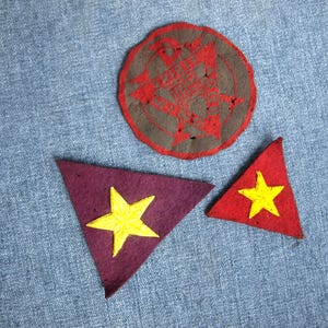 Vintage YMCA Spirit Mind Body Felt Patch and Embroidered Triangle Star Patches - Lot of 3