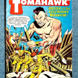Cómic vintage Tomahawk n.° 75 de julio-agosto de 1961: El maestro del guerrero legendario - VF/NM - Edición de monstruos y terror