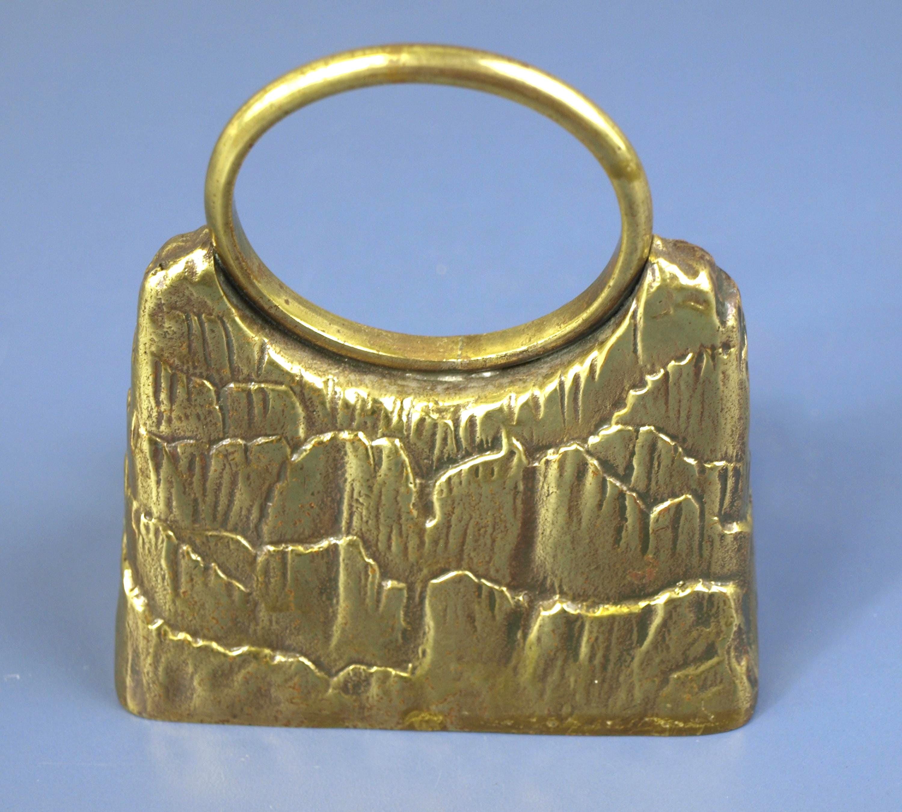 Vintage Brass Business Card Holder and Paperweight 