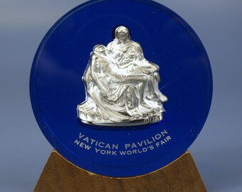 マイセン プリンセス・シャルロッテ 肖像プラークメダル レリーフ 美人横顔 陶板 Vintage Vatican Pavilion 1964-1965 New York World's Fair Pieta
