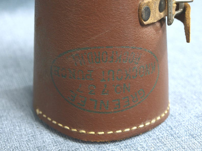 Vintage Greenlee No. 737 Knockout Punch Set for 1.5" & 2" Conduit with Leather Case in Good Condition image 6