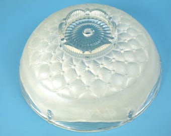 Abat-jour décoratif suspendu décoratif en verre dépoli et art déco, motif drapé antique, 11 po. de diamètre x 4,25 po.