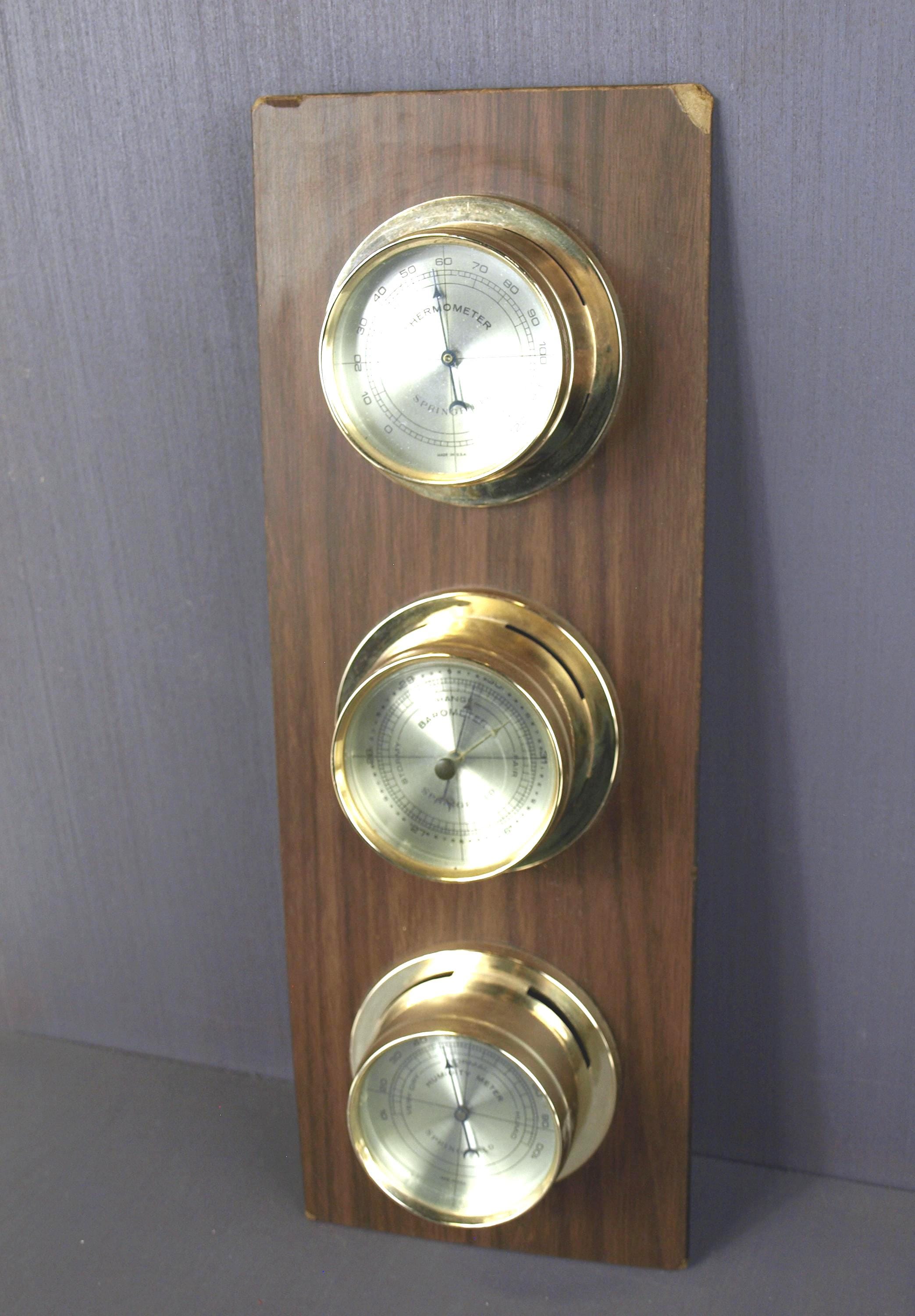 Vintage Springfield Instr. Weather Station, Analog - C. 1970's W