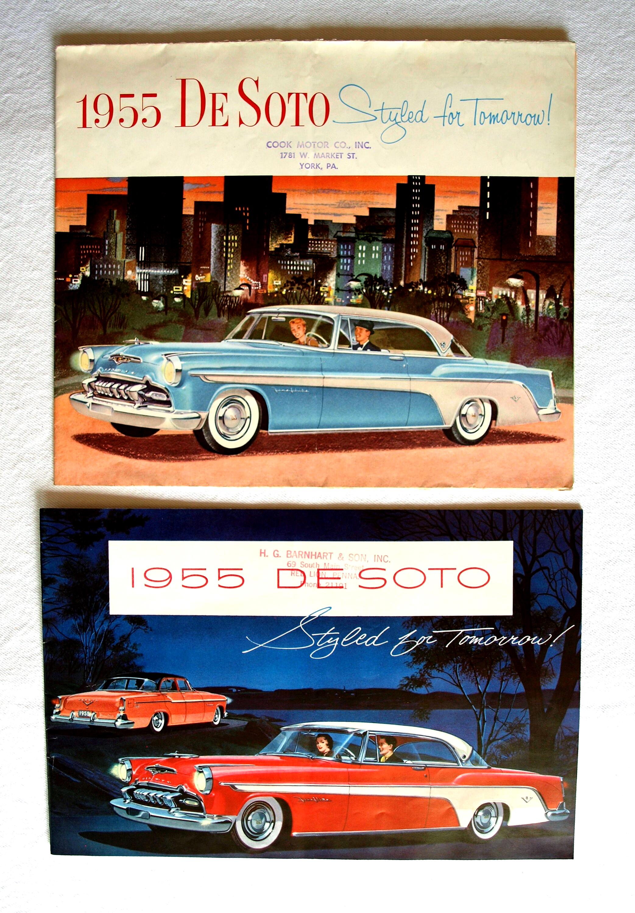 1955 Cadillac De Soto Fireflite Automobile Car Dealer Advertising