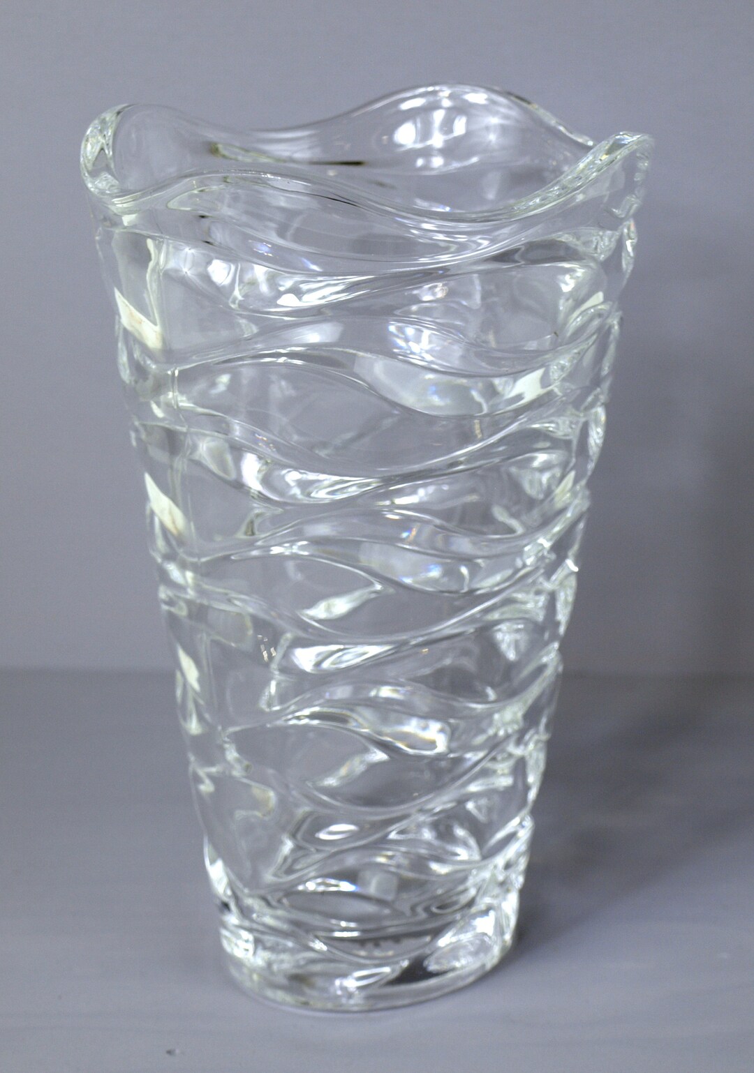 Vintage Mikasa ATLANTIC 9" Crystal Vase, Discontinued Piece - Wavy ...