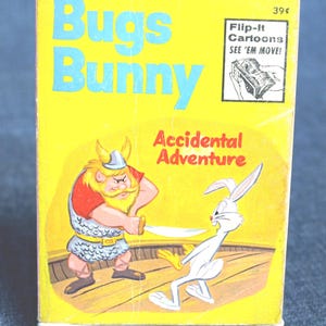 ヴィンテージ 1973年 Big Little Books フリップイット カートゥーン バッグス・バニー アクシデンタル・アドベンチャー ミニブック 状態良好