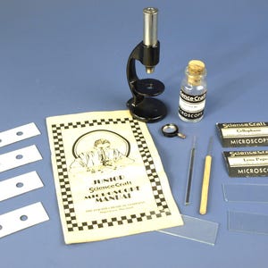 Vintage Junior Science Craft Toy Microscope Set by The Porter Chemical Company Hagerstown Maryland USA