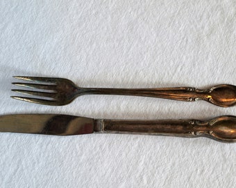 Vintage W.M. Rogers Silver Plate / Silverplate Fork and Butter Knife Silverware