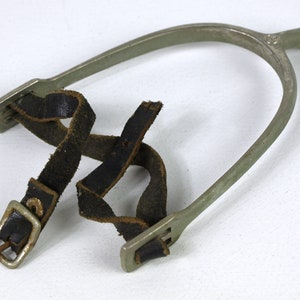 Vintage Traditional Ladies English Spur w/ Leather Strap - One Spur, Only - 1&quot; Spur- Circled &quot;S&quot; Logo Mark - Good+