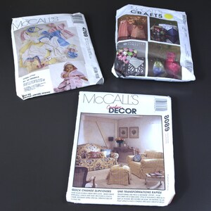 Vintage McCall&#39;s Patterns Lot - Schnittmuster: McCall&#39;s Crafts #M5065, McCall&#39;s #4769 (Baby-Bad-Paket) & McCall&#39;s Creative Decor #8089