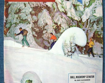 Post WW2 Era The Saturday Evening Post avec couverture Mead Schaeffer en très bon état/bon état