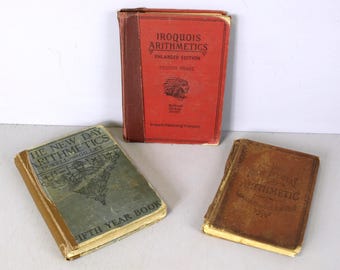 Antique Arithmetic School Books: 1859 & 1867 Illustrated Math