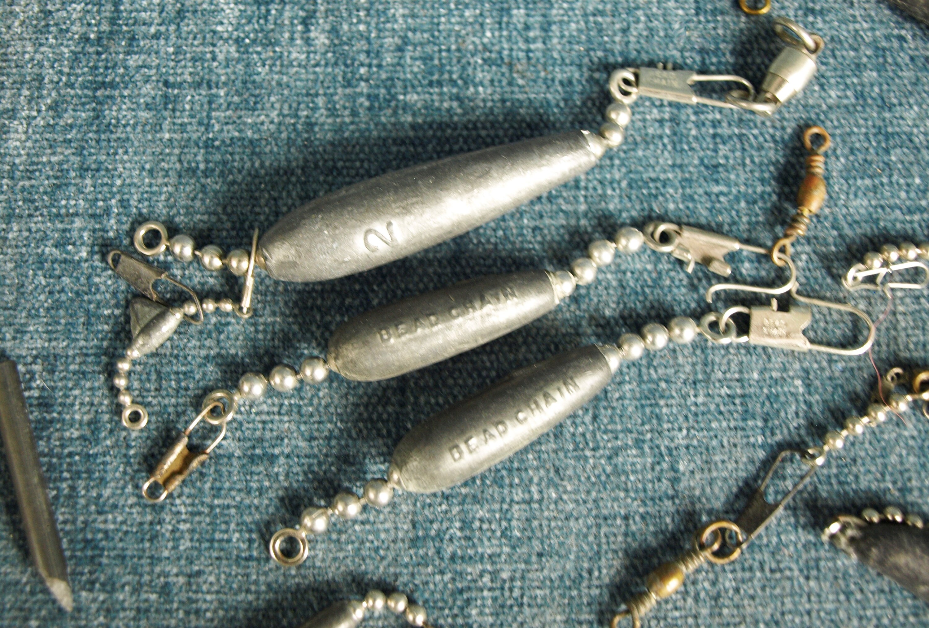 Vintage Lead Fishing Weights Banana Bead Chain Schnell Etsy
