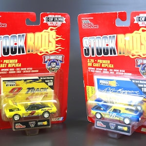 Vintage Nascar Racing Champions Stock Rods 3.25" Diecast Toy Cars - '68 Ford Mustang 109 and 110 - Near Mint - circa 1998