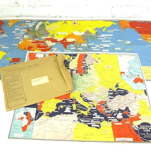 Puede incluir: Un mapa vintage de la Segunda Guerra Mundial que muestra el Frente Oriental con un sobre marrón y el texto "Your Eastern Front War Map".