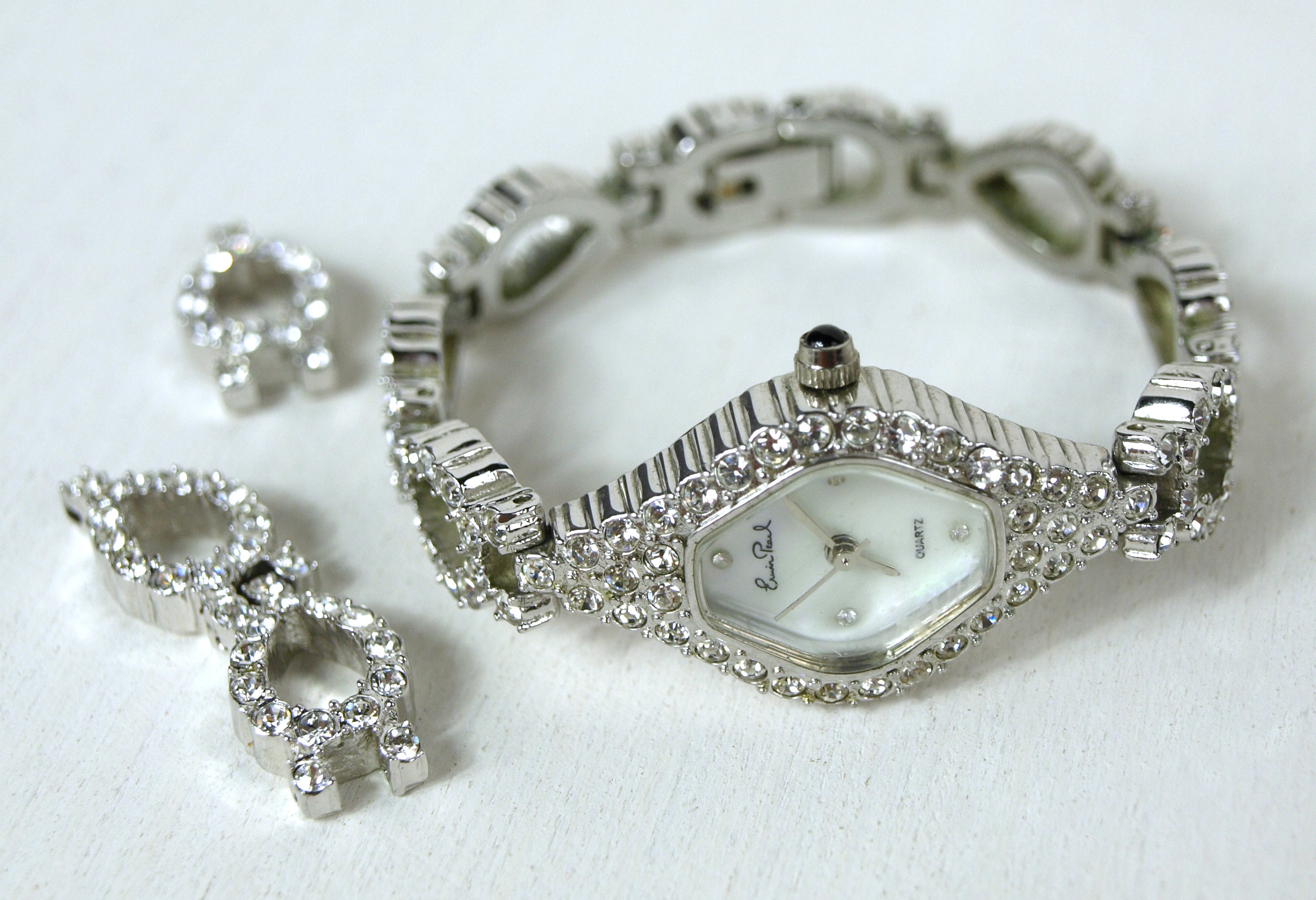Erwin Pearl Diamond Watch with Pink Band Michele Meggie Pink Mother of Pearl Diamond Dial Two Tone  main image 3