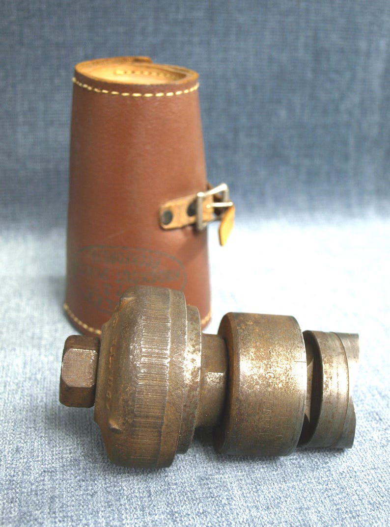 Vintage Greenlee No. 737 Knockout Punch Set for 1.5" & 2" Conduit with Leather Case in Good Condition image 1