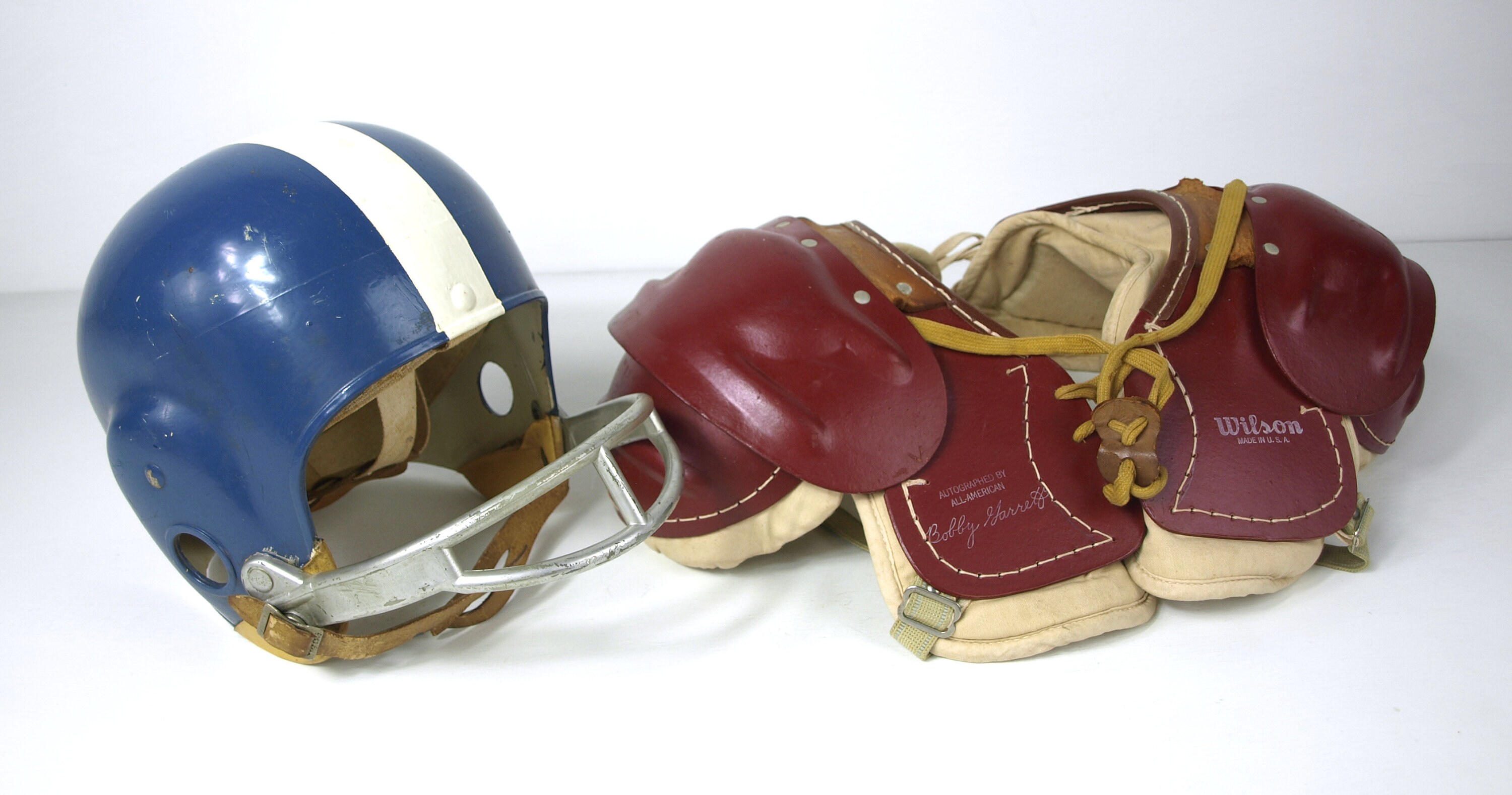 Vintage WILSON Kids Football Gear Helmet W/ Shoulder Pads