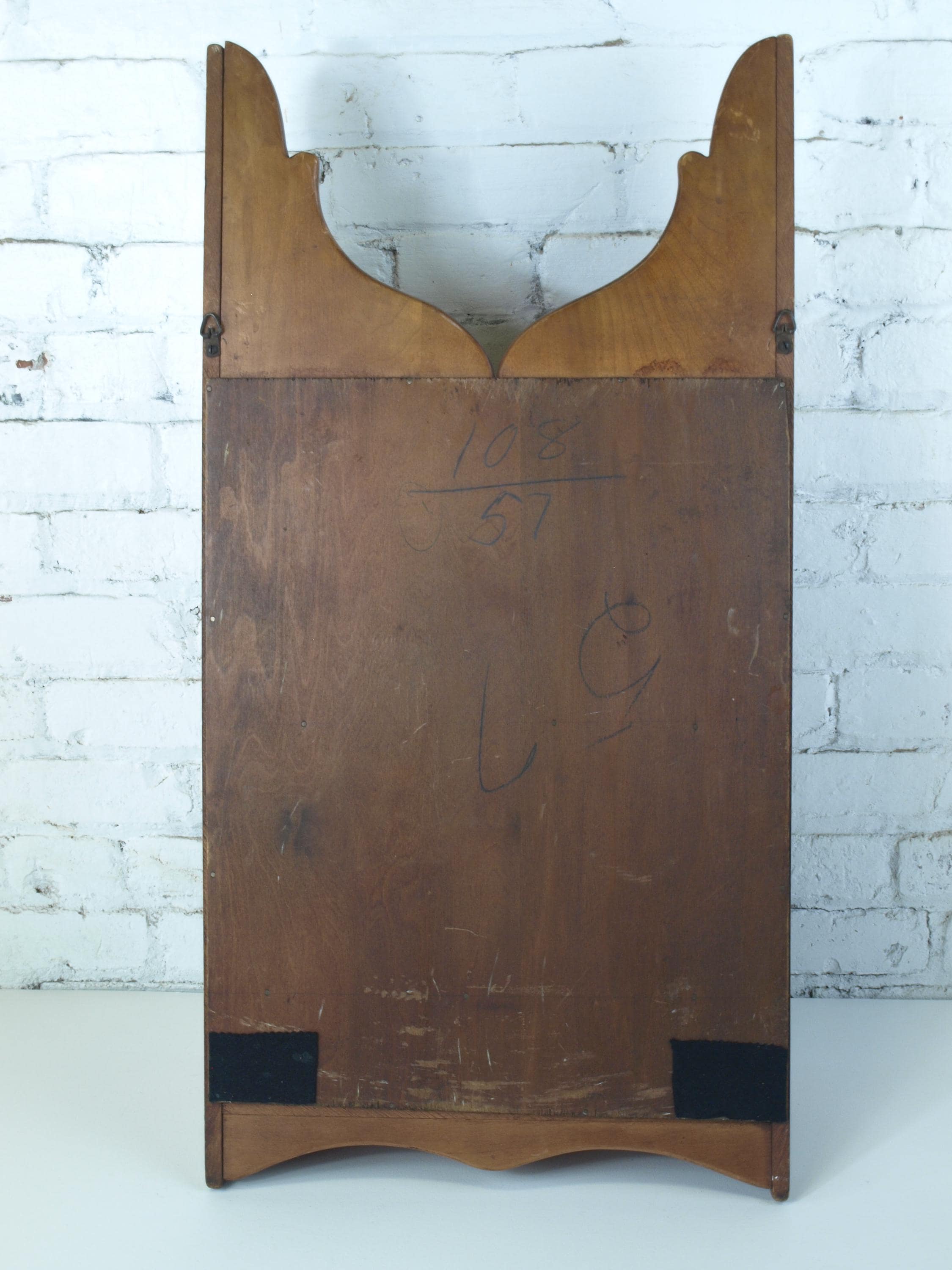 ミッドセンチュリーメープルウッドウォールシェルフ、引き出しと棚3段