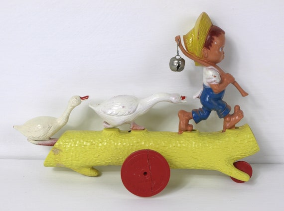 Vintage Duck with Walking Cane and Straw Hat Vintage Duck with Walking Cane and Straw Hat