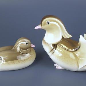 Vintage Noritake Bone China Mandarin Ducks, Nippon Toki Keisha Japan - Set of 2, Male & Female - Excellent Condition, circa 1920&#39;s