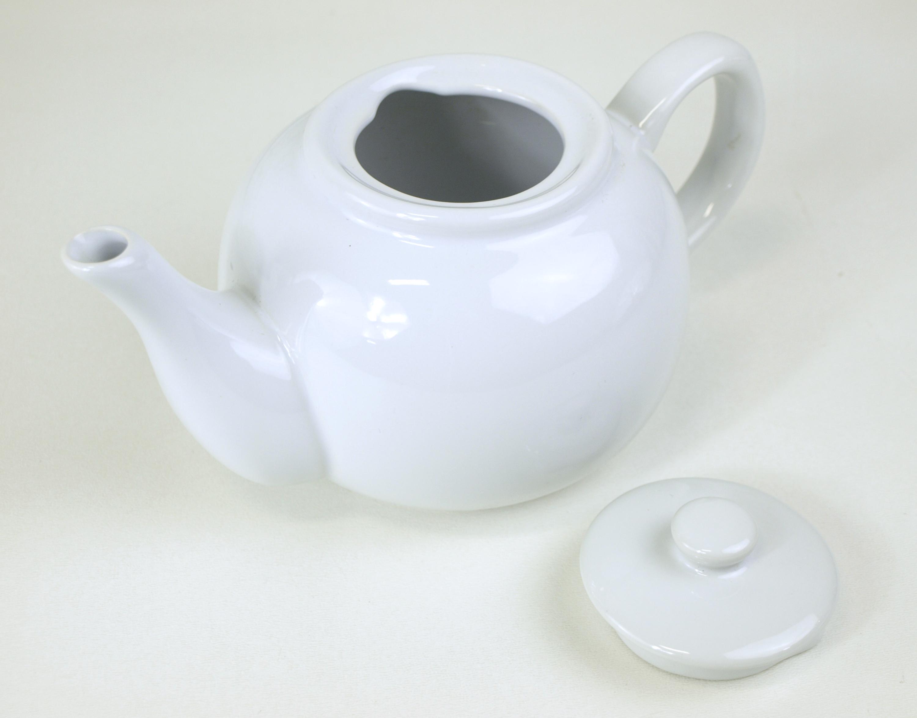 Vintage the Old Pottery Company White Ceramic Glaze Teapot in