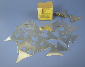 Antique Brass Corner Stair Dust Shields for 36 Stairs c. Late 19th Century | Lot of 72 | Victorian Architectural Salvage w White Metal Plate