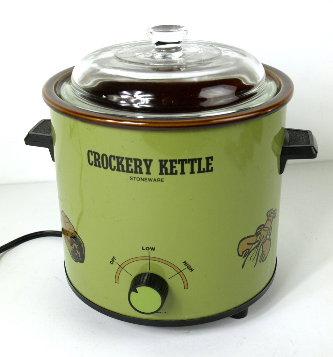Vintage Kmart Crockery Kettle Slow Cooker W/ Lid, Circa 1970's Avocado