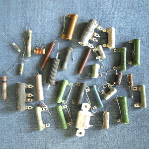 Resistor Lot for Radio and TV repair - includes Clarostat PR10F 2.5K, Grimes A-4236-1, Sage Tomore M50W, Reso 60WL, Mallory 2HJ100