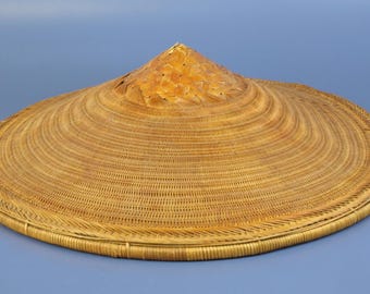 Vintage Asian conical decorated painted farmer style hat Vintage Asian conical decorated painted farmer style hat | eBay main image 4
