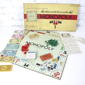 Vintage 1946 Monopoly Board Game by Parker Brothers - Complete
