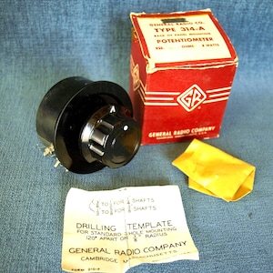 Vintage General Radio Co Type 314-A Potentiometer with Res 10,000 Ohms 8 Watts NIB