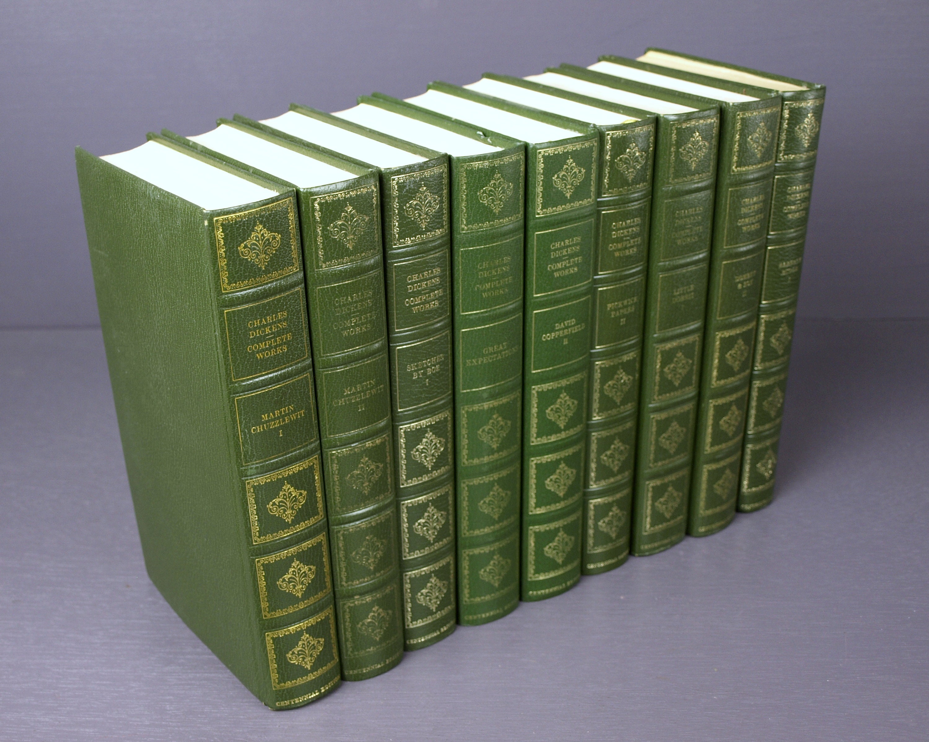 Charles Dickens Complete Works Centennial Edition Book Set with 9 Volumes - Gold Embossed Hardcovers - Sold Separately