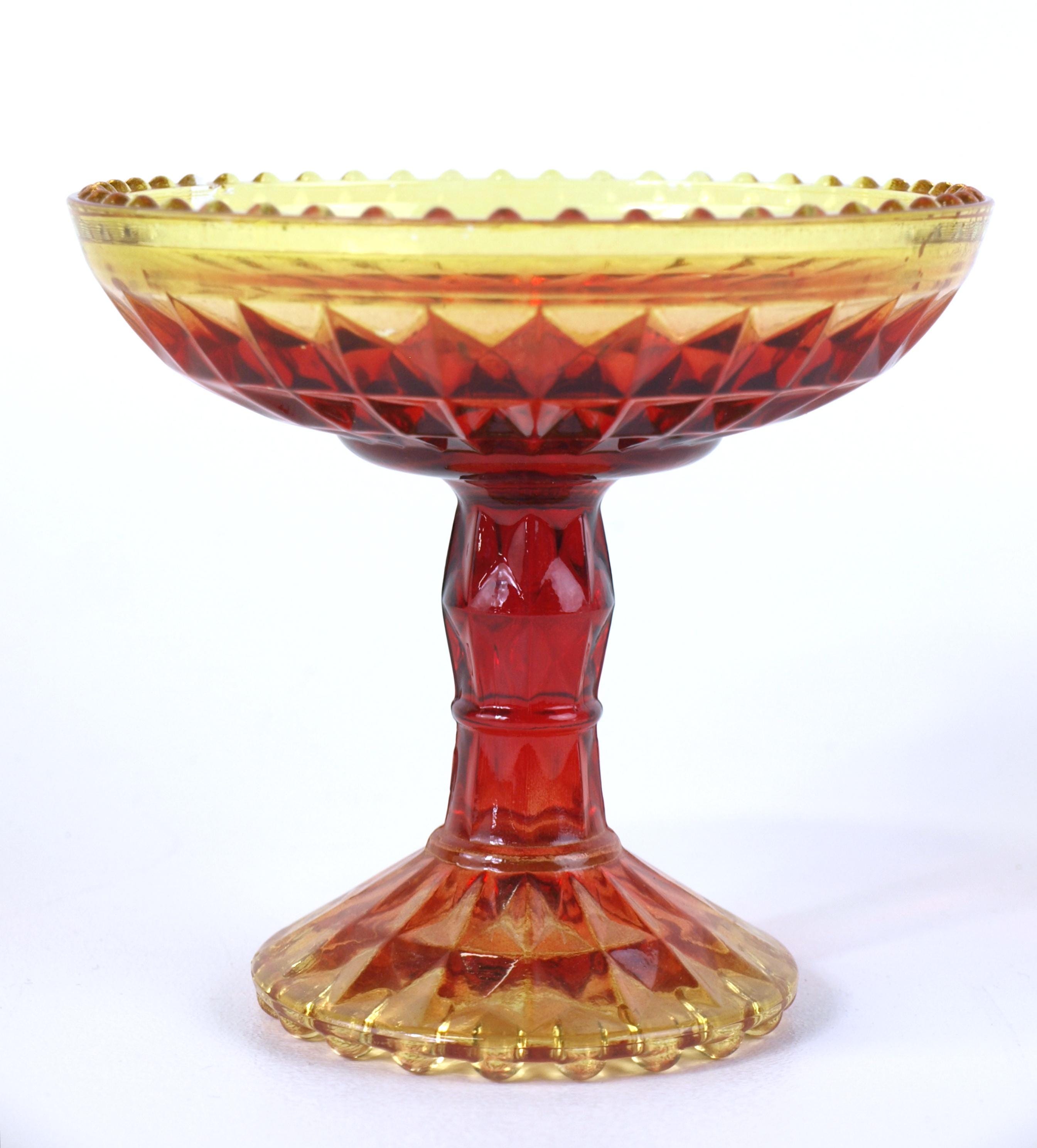 ヴィンテージ ジャネット アンベリーナ グーファス 赤＆黄色 ガラス製