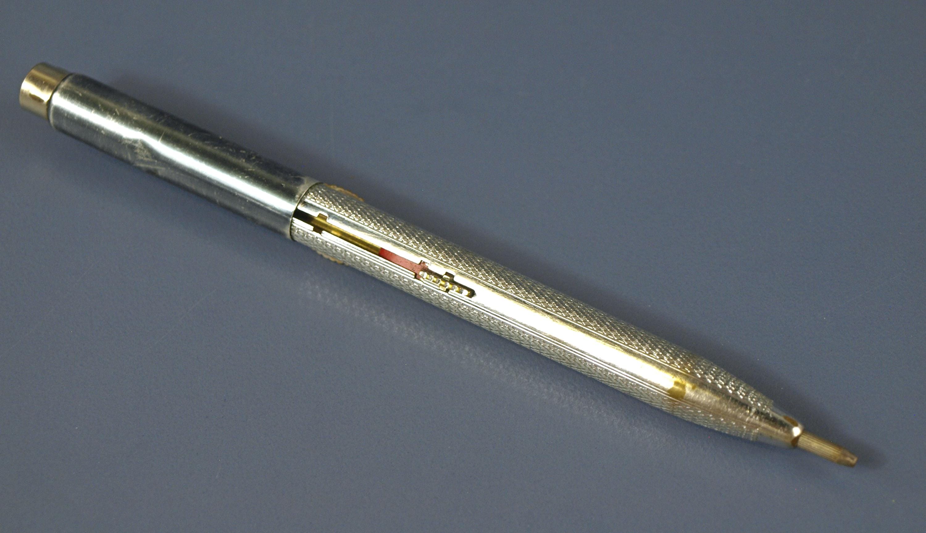 Vintage Norma 4 Color Pull-down Chrome Mechanical Pencil - 5.5