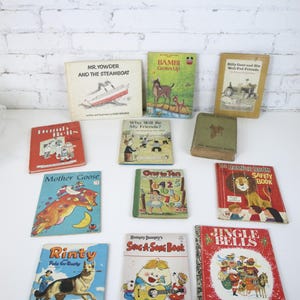 Vintage / Antique Children&#39;s Picture Books, Early Readers & More - 12 HC Books Included - Read More Below - Fair+ to Good+ condition