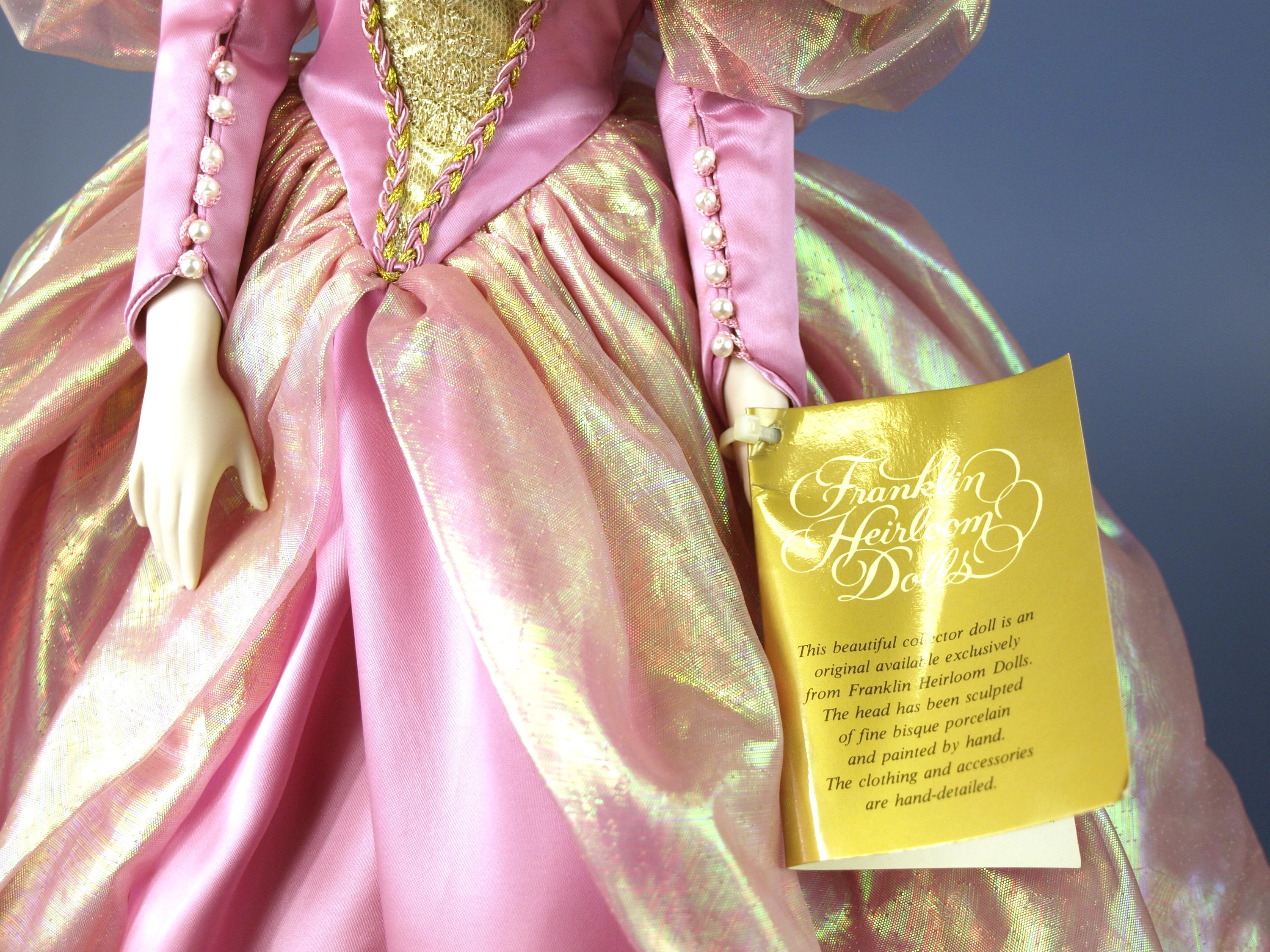 Vintage Franklin Heirloom Dolls Cinderella - Satin Pink Dress