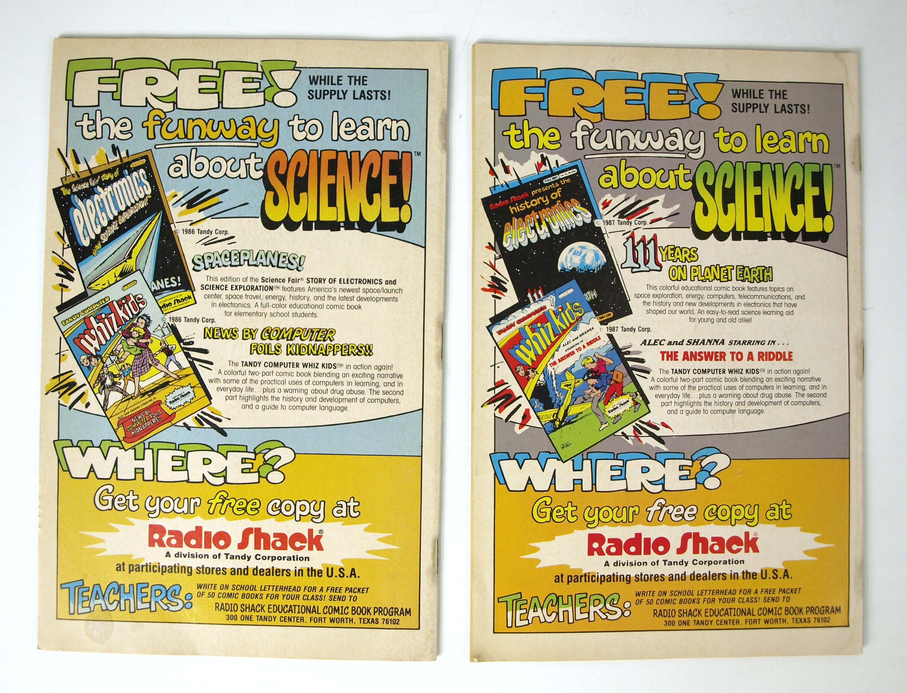 Radio Shack Electronics Comic Books, Set of 2 - 