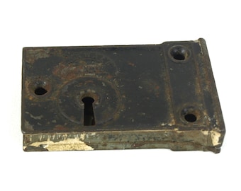 Antique Norwalk Co Door External Rim Lock circa 1800's with No Key or Keeper Reclaimed Restoration Hardware