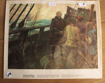 Great Moments in American History Collectible Posters / Prints by Humble Oil and Refining Co. ‘Columbus Refuses a Plea to Turn Back’