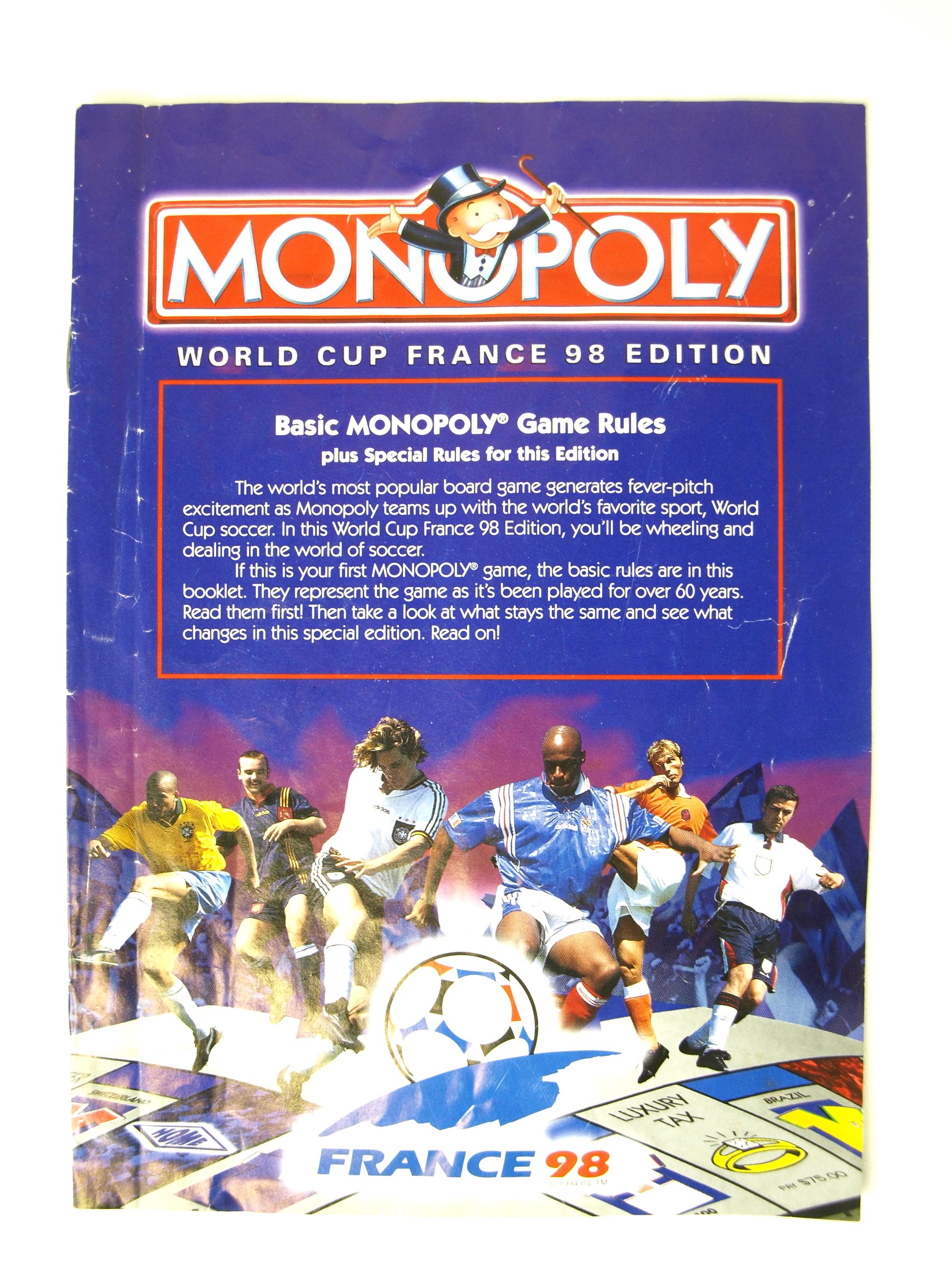新品未開封のモノポリー ワールドカップフランス98エディション モノポリー ワールドカップ フランス 98年版 ヴィンテージモノポリー