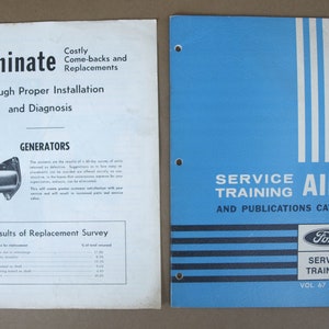 Vintage Ford Service Training Aids and Publication Catalog Vol 67 SM2 L2 & Generators Installation and Diagnosis Article In Good Condition